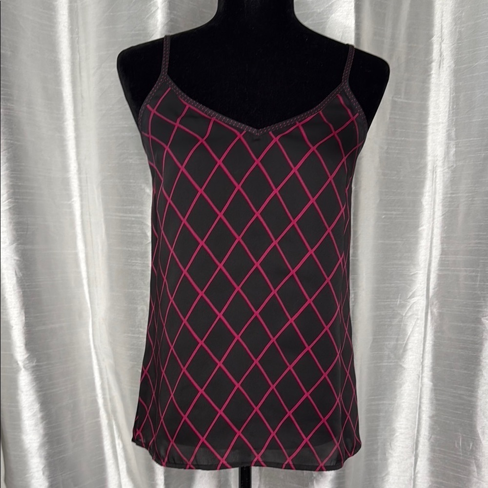 Express Women’s Small Spaghetti Strap V Neck Blouse Pleated Upper Back
